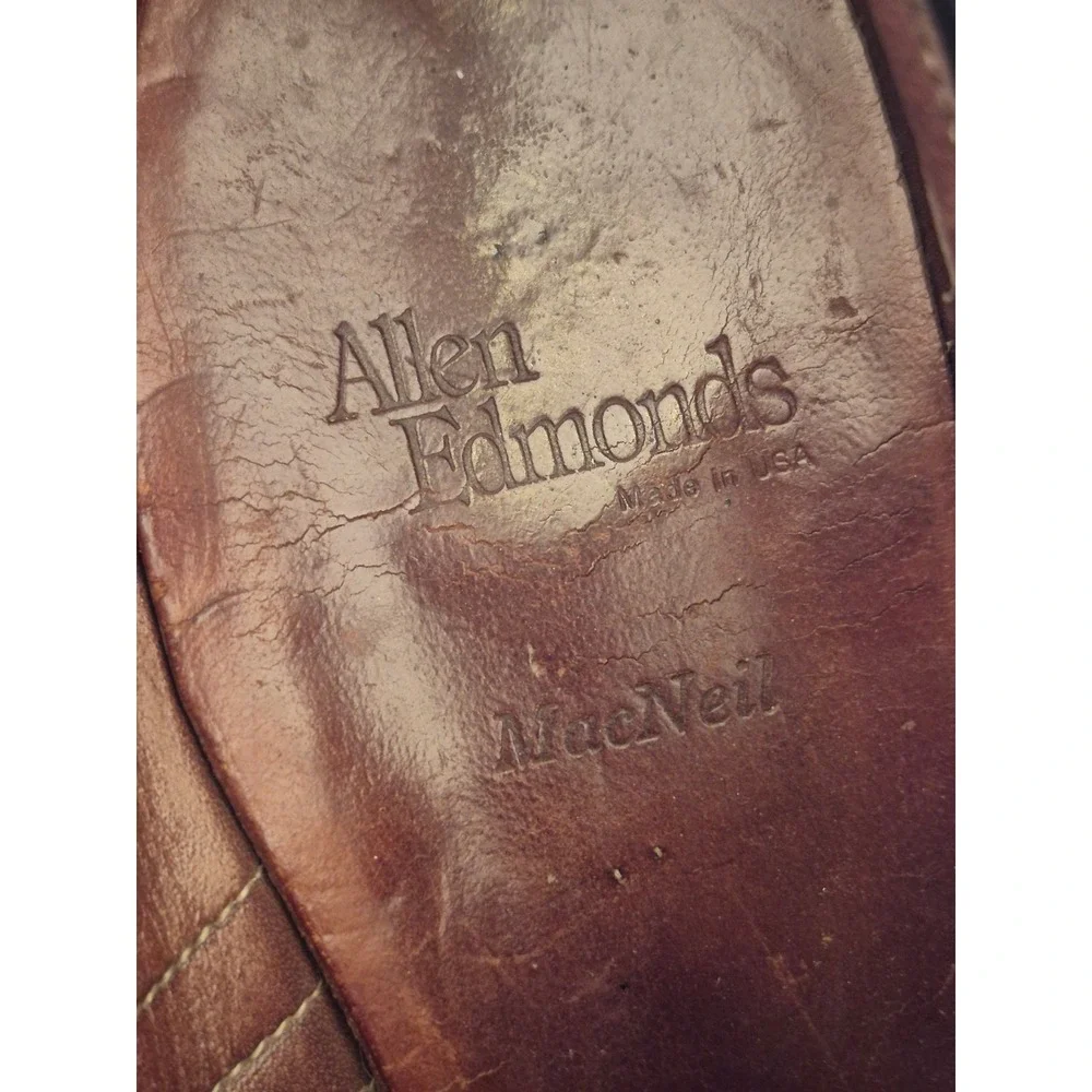 Allen Edmonds MacNeil Burgundy Leather Longwing Brogue Blucher‎ Dress Shoes 13 A